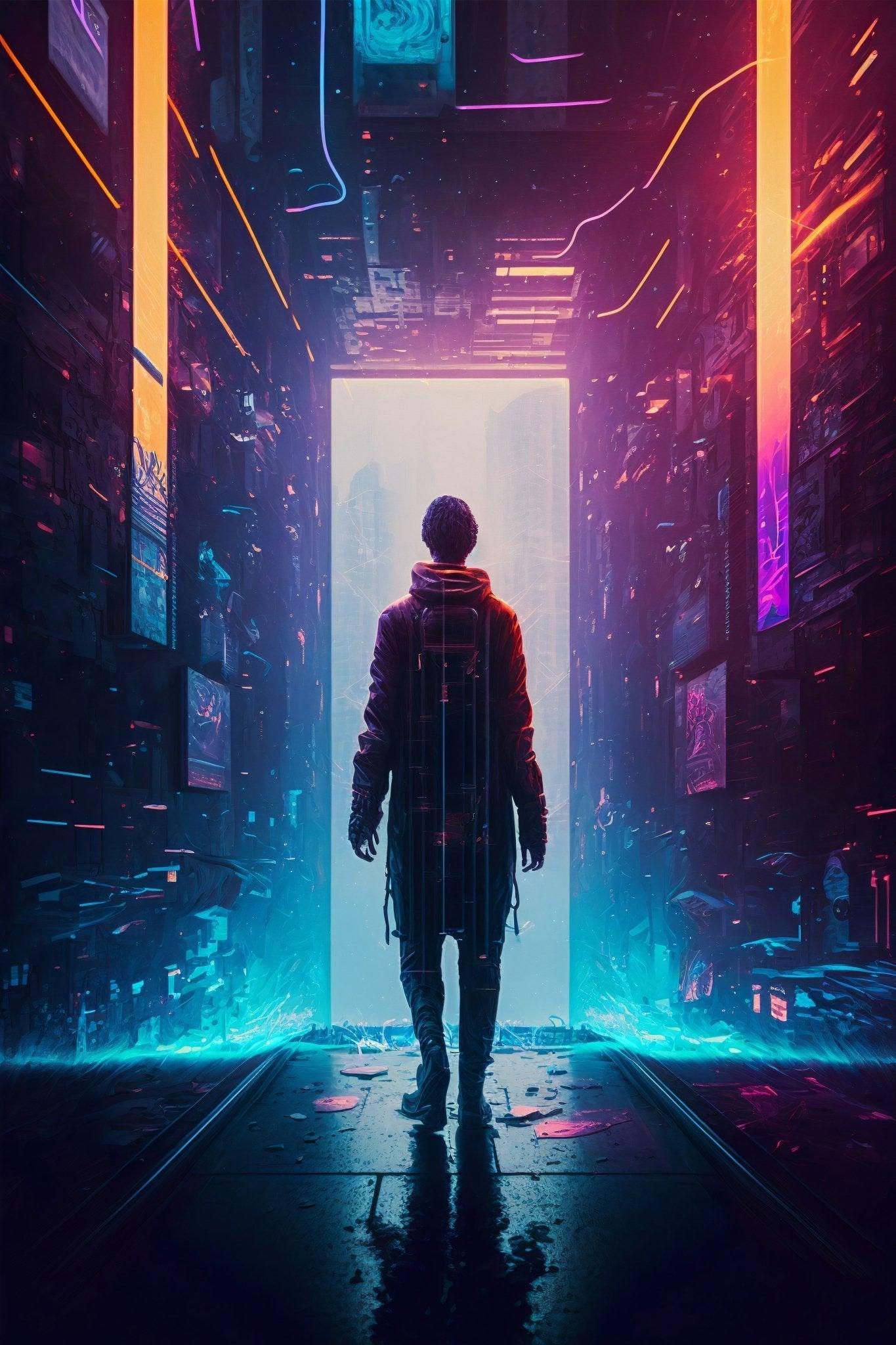 Wallpaper #N-bUMpMBA7IOc3WmwxKC42 Cyberpunk Sci Fi Wall Art Neo Futuristic Dystopian Surreal Art Print