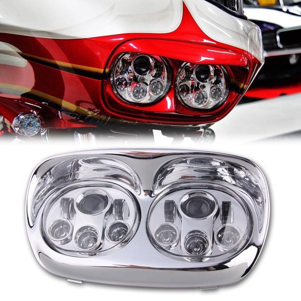 Wallpaper #_bkg35IBJvJKYCmE2wi4184 575 Harley Road Glide LED Dual Headlight Daymaker Chromeblack Sunpie