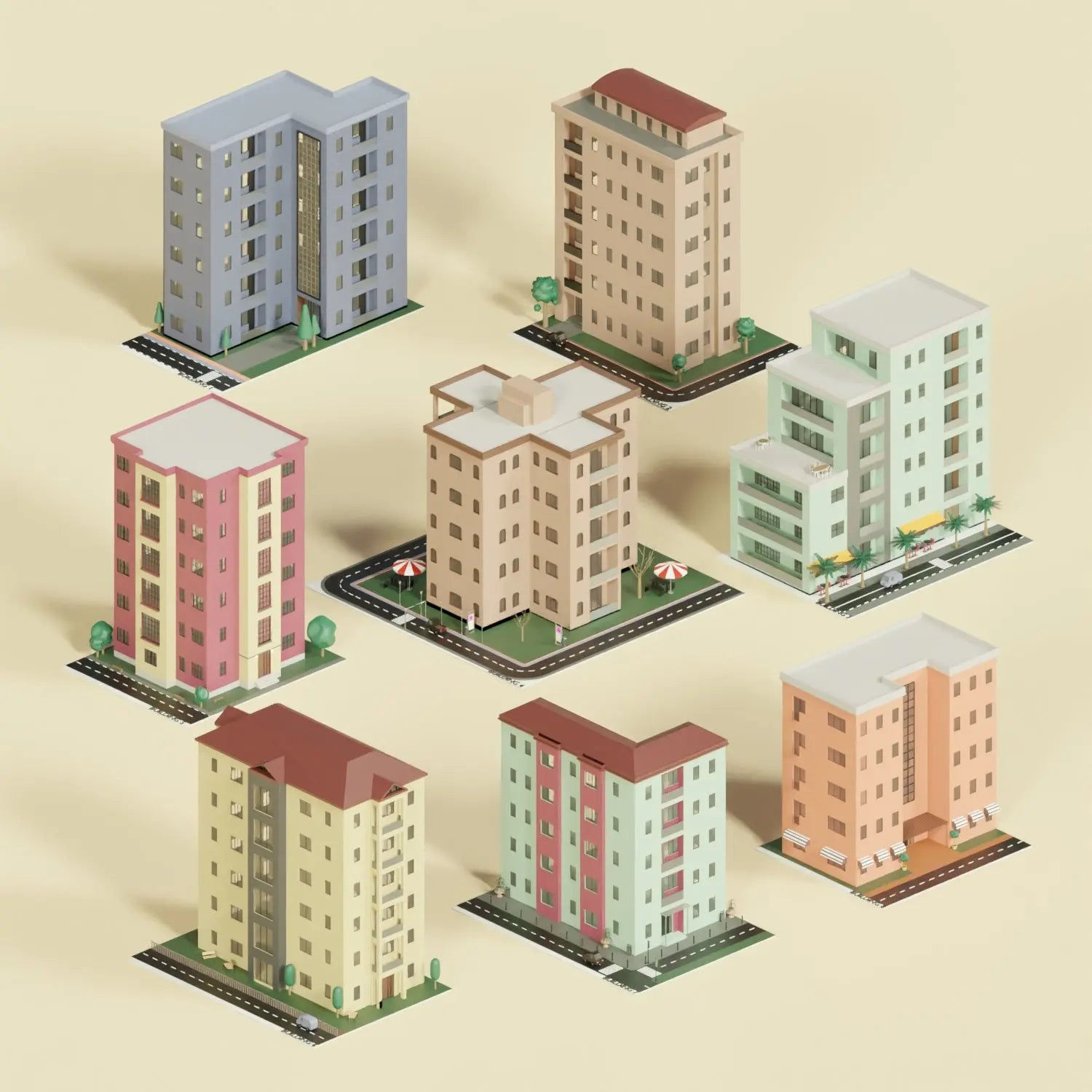 Wallpaper #aWfA6pIBSpphPi3-sEia155 3D Model Low Poly Buildings 3 Toffu Co