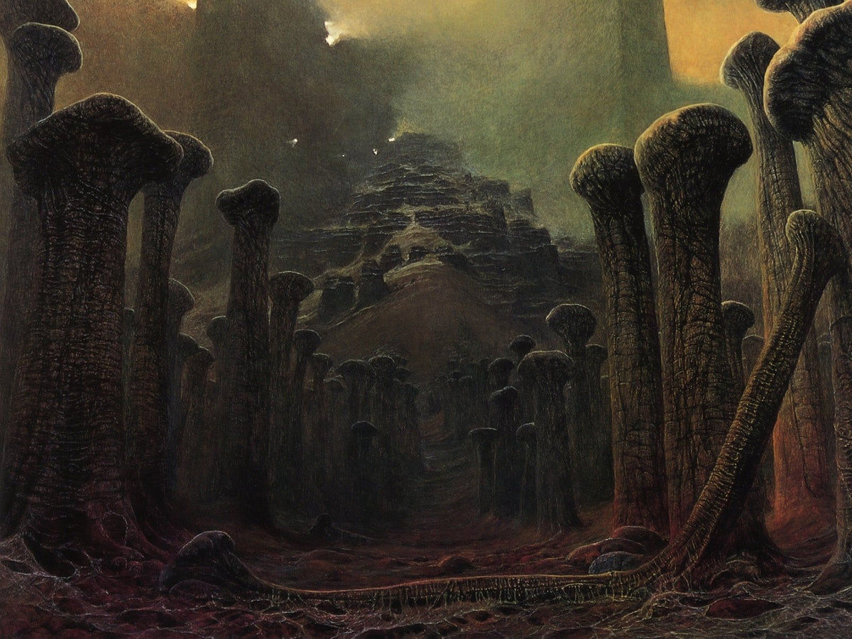 Wallpaper #tbjY3JIBJvJKYCmEhf1i3 Zdzislaw Beksinski Dystopian Dark Surrealism Dark Art and Craft