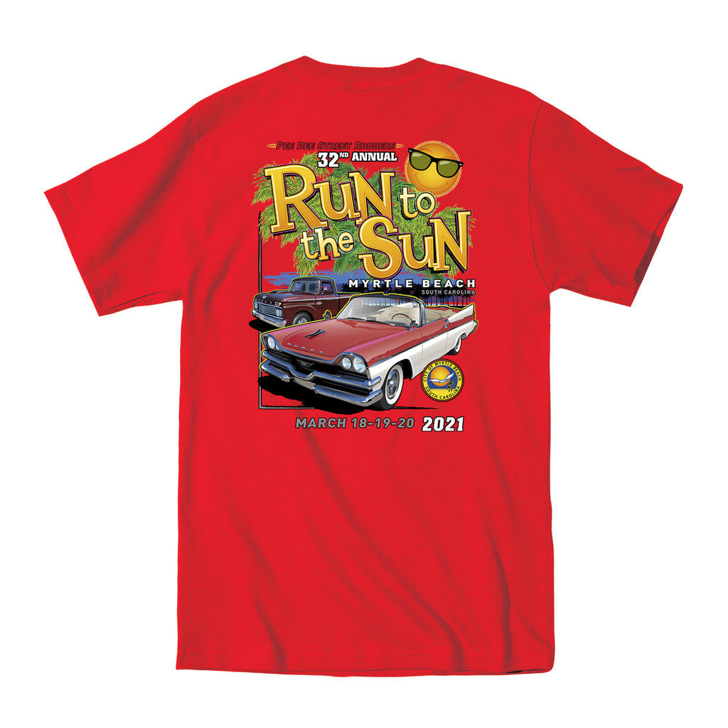 Wallpaper #JGfCC5MBSpphPi3-8dv2155 2021 Run to the Sun Official Car Show Event T Shirt Red Myrtle Beach