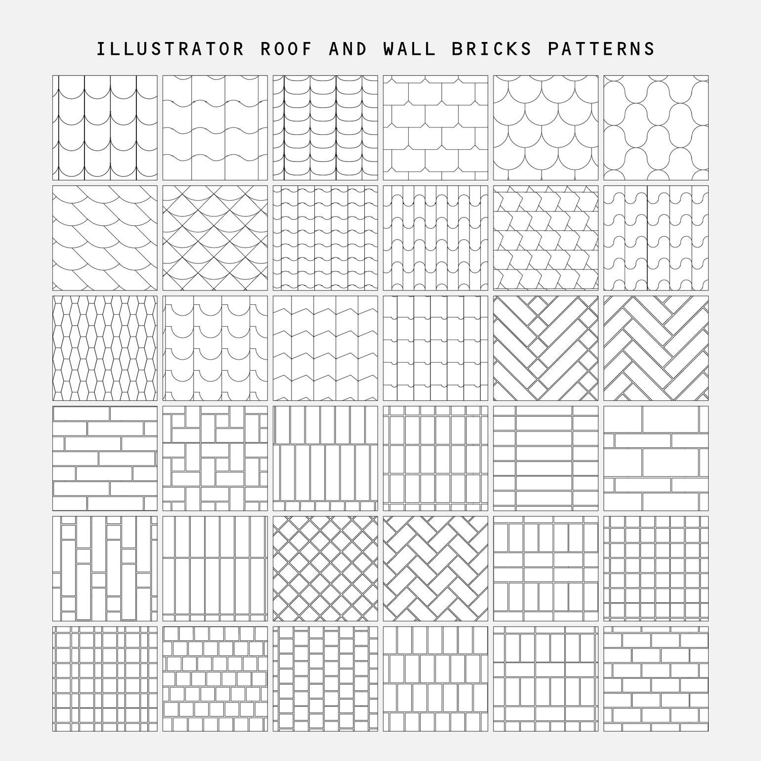 Wallpaper #UmdW6pIBSpphPi3-sUax361 Illustrator Roof and Wall Brick Pattern Library Multi Pack 41 Patterns