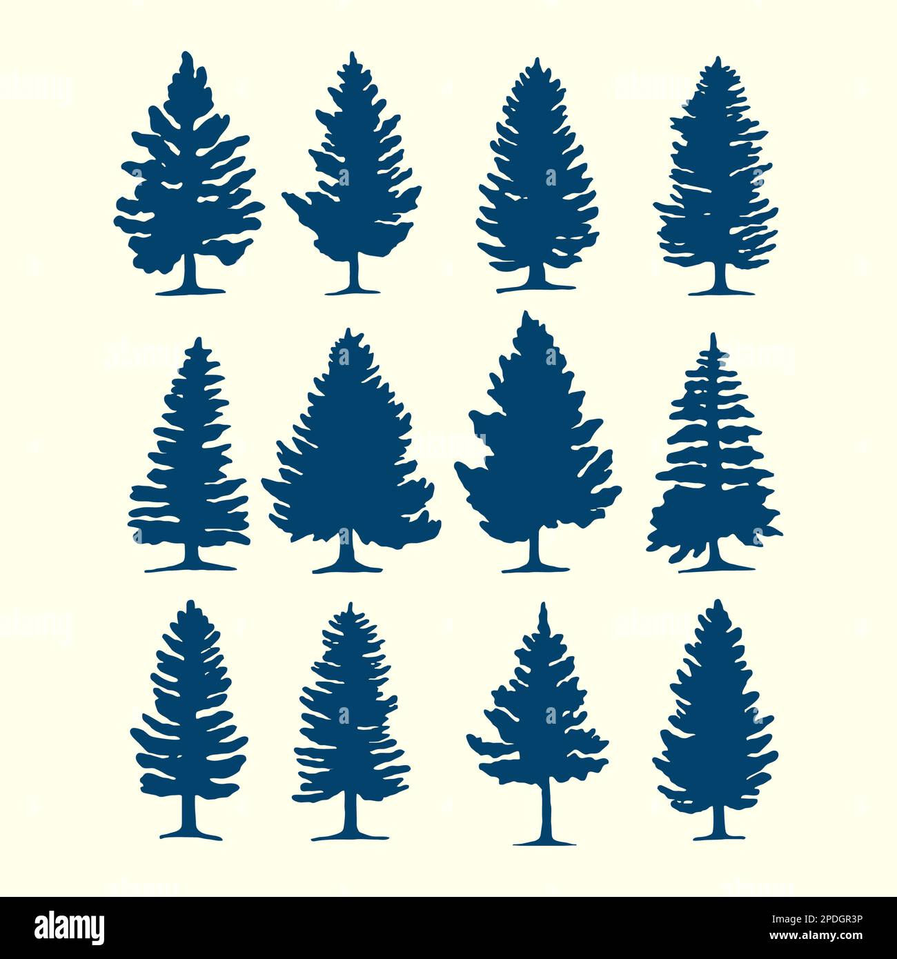Wallpaper #BGdQC5MBSpphPi3-qtkV306 Set of Pine Trees Silhouette Vector Pine Trees in Grey Color Tree