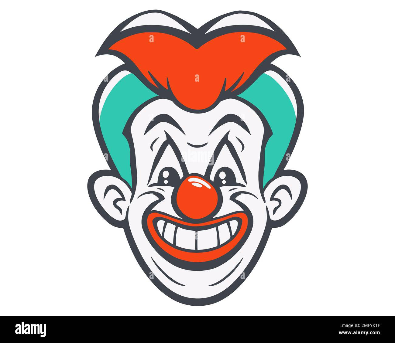 Wallpaper #9e-6S5MBMN-XEVvVFTsv281 Head of a Cute Clown with a Stroke Jester Character with a Big Smile