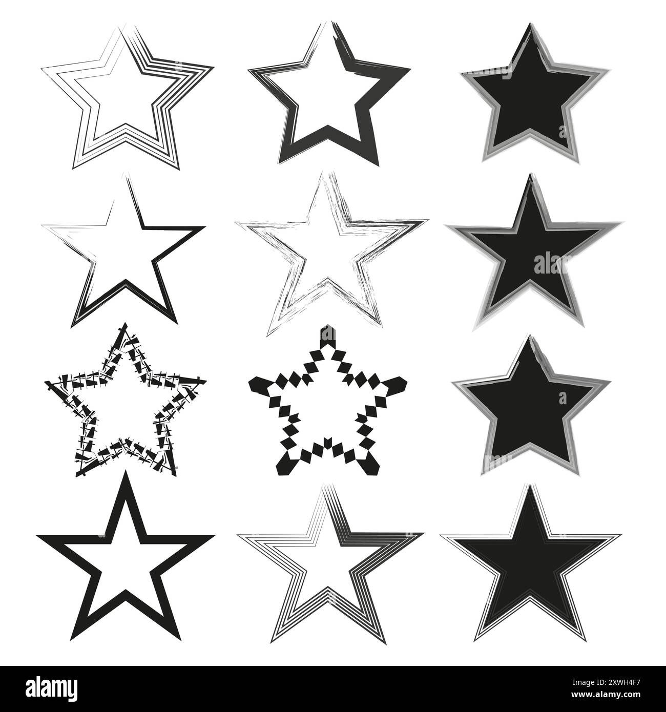 Wallpaper #rztWcJcBSWmA-tzpc4_4187 Abstract Star Set Geometric Star Collection Black and White Icons