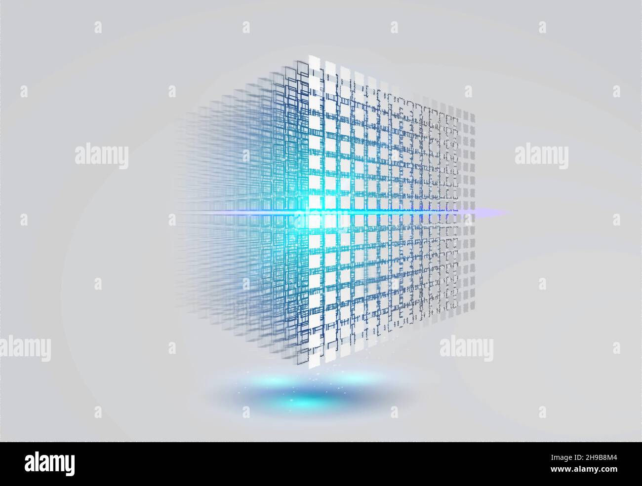 Wallpaper #_2cZC5MBSpphPi3-tdcF152 Big Data Cube 3D Geometric Cube from Small Pieces Data Storage Block