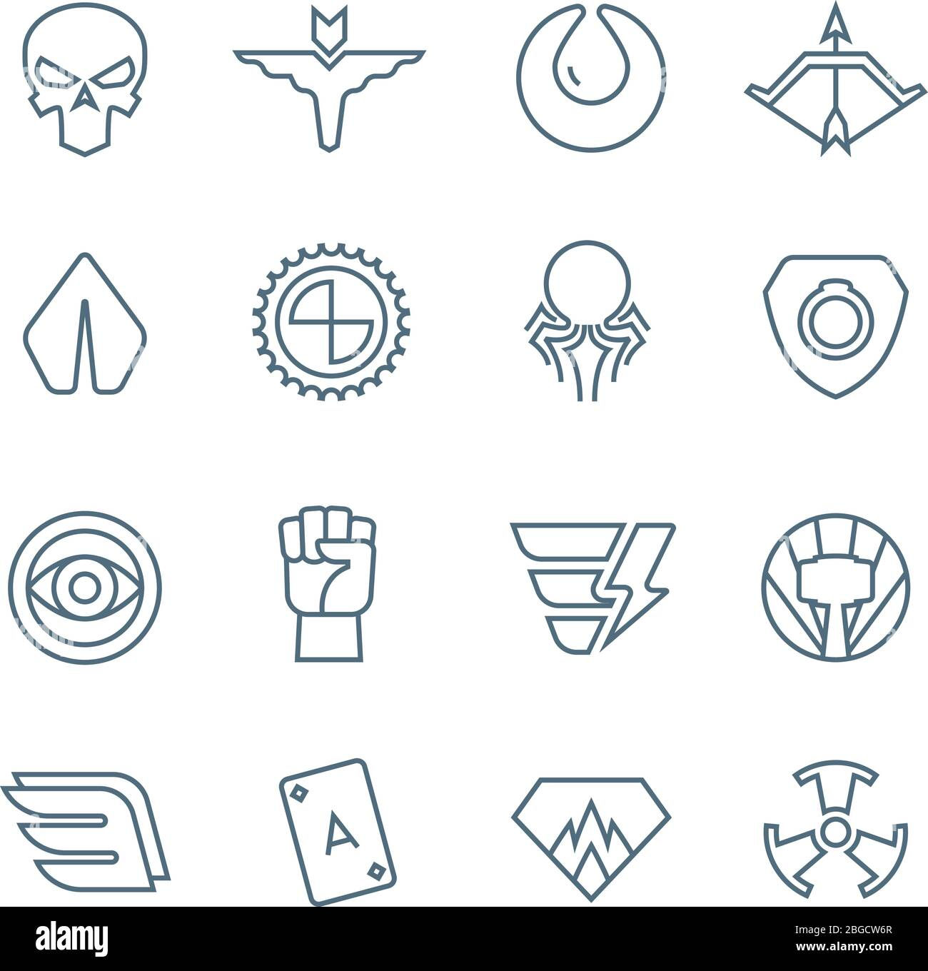 Wallpaper #mhnWK48BtGB6xQ78mI7k38 Superhero Line Vector Icons Illustration of Super Heroic Power for