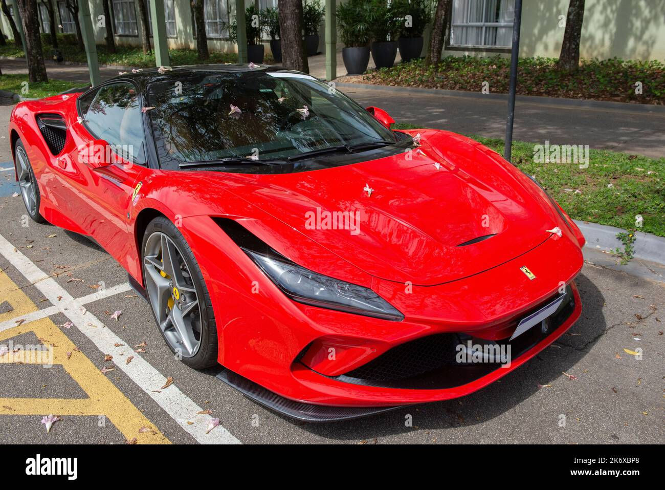 Wallpaper #OL2OoZcBxtB1RJ-KkbYc25 Atibaia Brazil October 7 2022 Top Front Side View of Red Ferrari