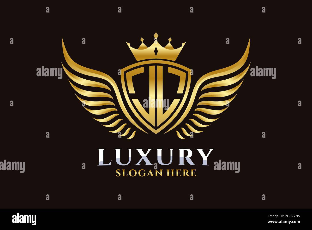 Wallpaper #32gDHZMBSpphPi3-UySa327 Luxury Royal Wing Letter Jl Crest Gold Color Logo Vector Victory Logo