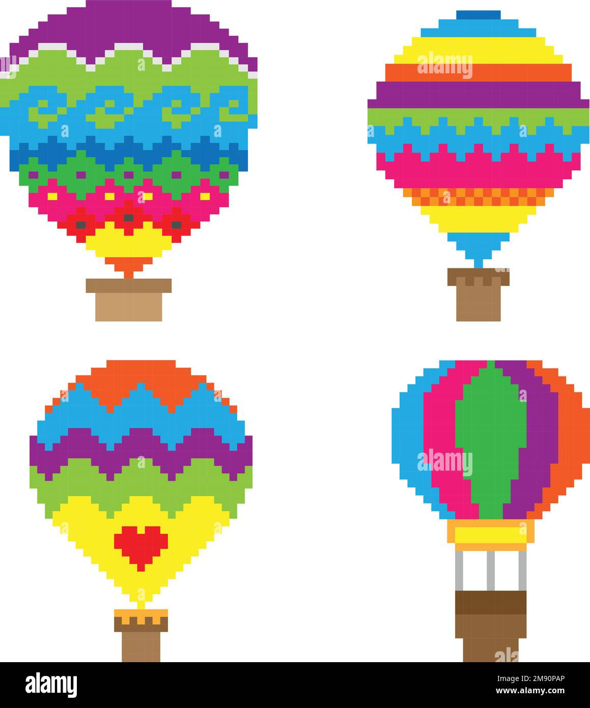 Wallpaper #a0D6MJMBJhL2WPbaiMSr77 Hot Air Balloon Pixel Art Vector Illustration of Hot Air Balloon Pixel