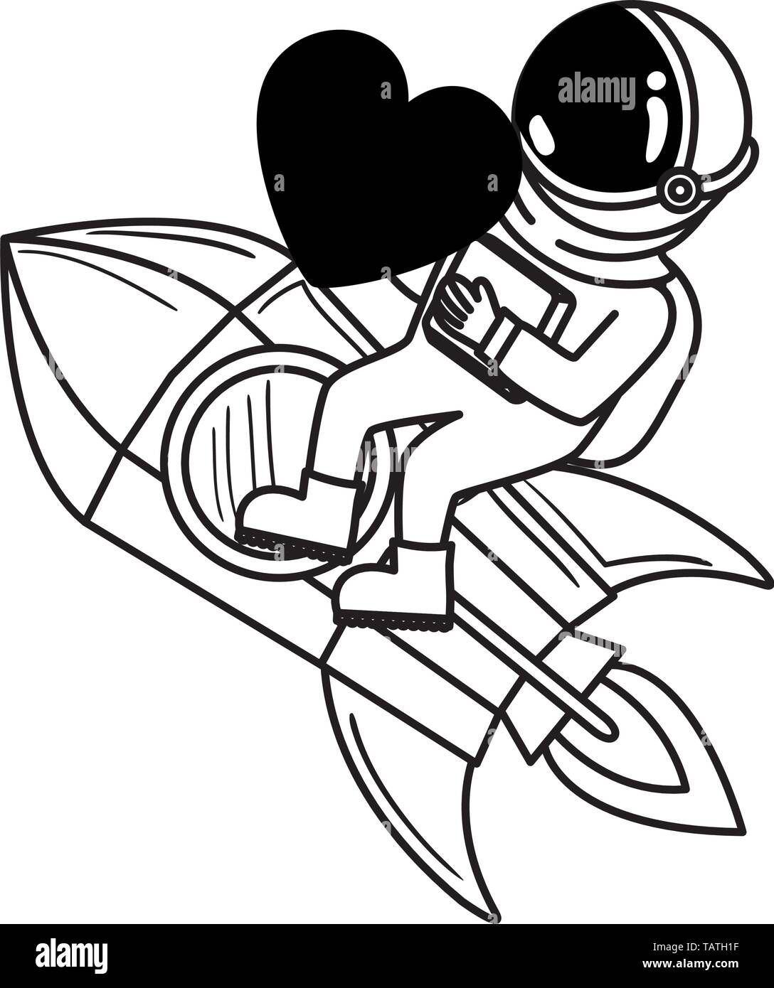 Wallpaper #e2eE_JIBSpphPi3-ZZiW392 Astronaut with Spacesuit and Rocket in White Background Stock Vector