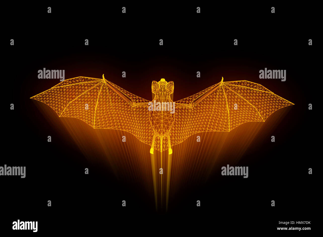 Wallpaper #S2cLE5MBSpphPi3-pP5k170 Giant Bat in Hologram Wireframe Style Nice 3D Rendering Stock Photo