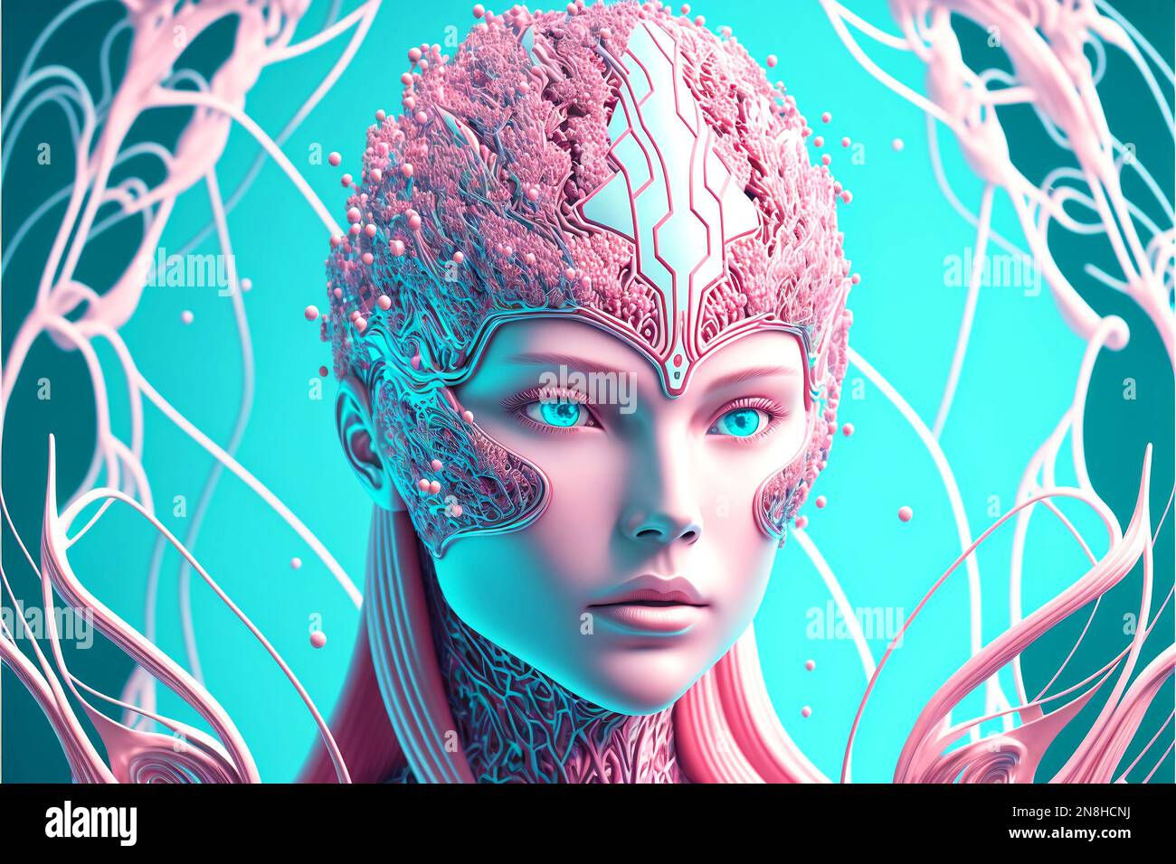 Wallpaper #2f-aZ5MB3lSXT3zUluJX310 The Humanoid Cybernetic Girl Generative AI Stock Photo Alamy