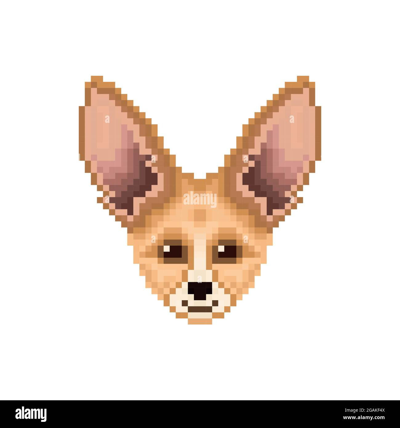 Wallpaper #VhfjPZMBPLD5_VENJd5E194 Portrait of Cute Fennec Fox Pixel Art Animal Icon Vector Illustration