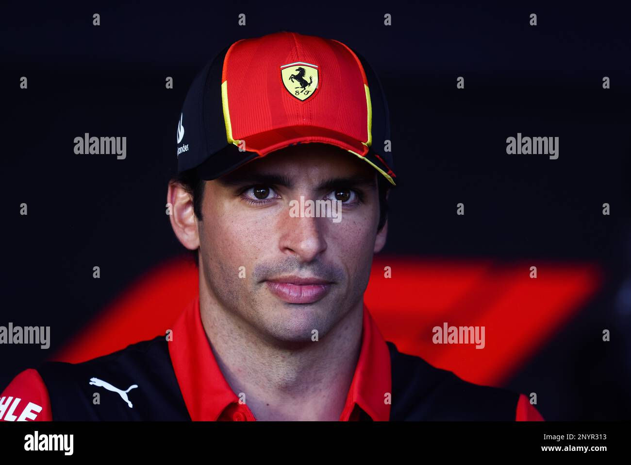 Wallpaper #FWfV7ZIBSpphPi3-5Vrx299 Sakhir Bahrain 2nd Mar 2023 Carlos Sainz of Ferrari Attends TV Pen