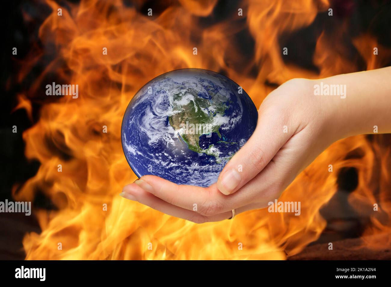 Wallpaper #_Gep6ZIBSpphPi3-WkJU137 Defocus Female Hand Holding Planet Globe on Fire Flame Background