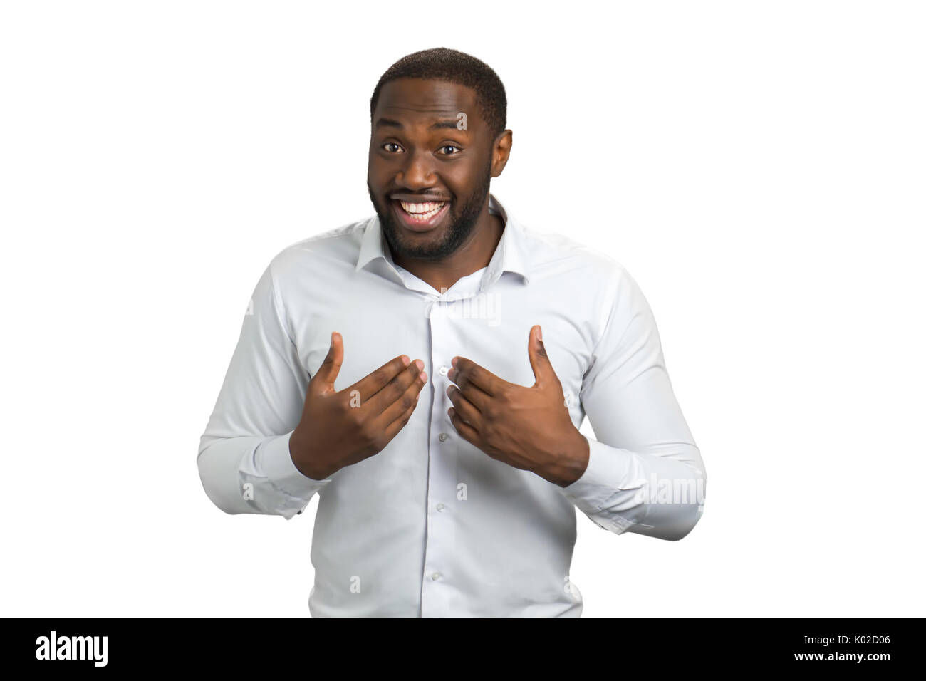 Wallpaper #IWf6_JIBSpphPi3-lZoB59 Smiling Man Pointing at Himself with Two Hands Afro American Man in