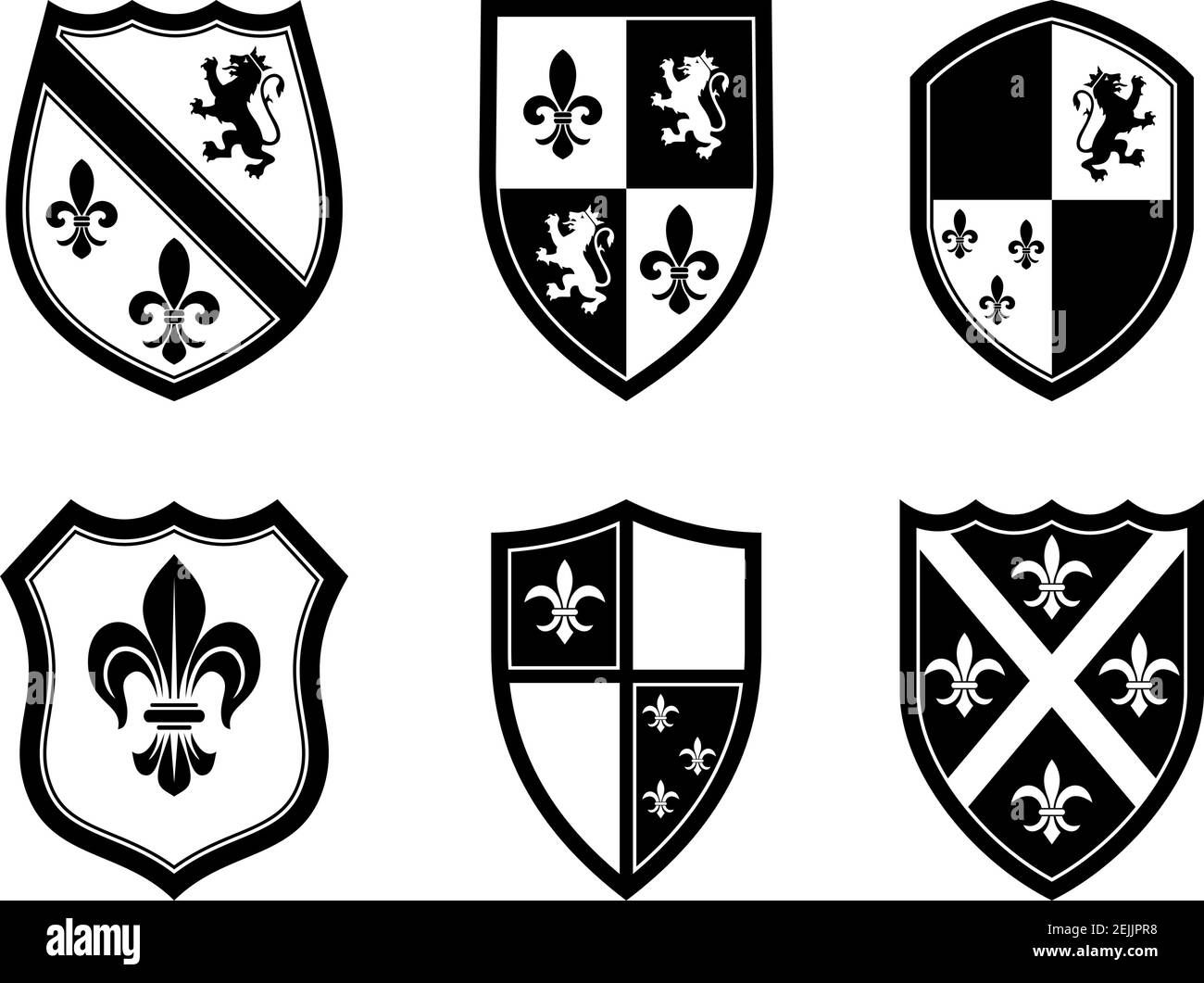 Wallpaper #dWiUJJMBSpphPi3-Fjn039 Knight Shield Set in Black and White on White Isolated Background