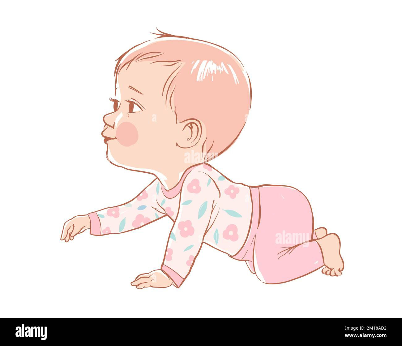 Wallpaper #vmczCZMBSpphPi3-o86c120 Cute Brown Hairead Baby Boy Crawling Stock Vector Image Art Alamy