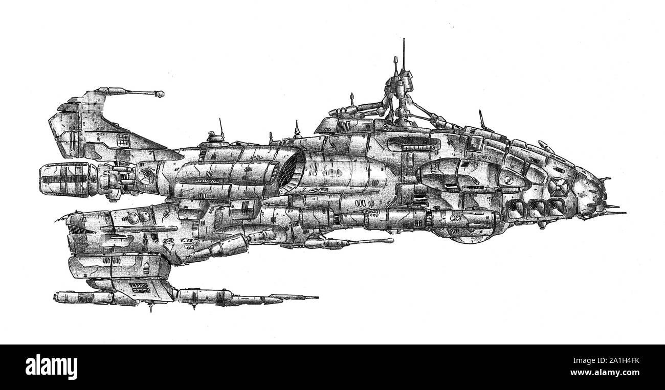 Wallpaper #r7gj2JIBJvJKYCmEhOZY264 Spaceship Art Drawing Sketch Illustration Stock Photo Alamy