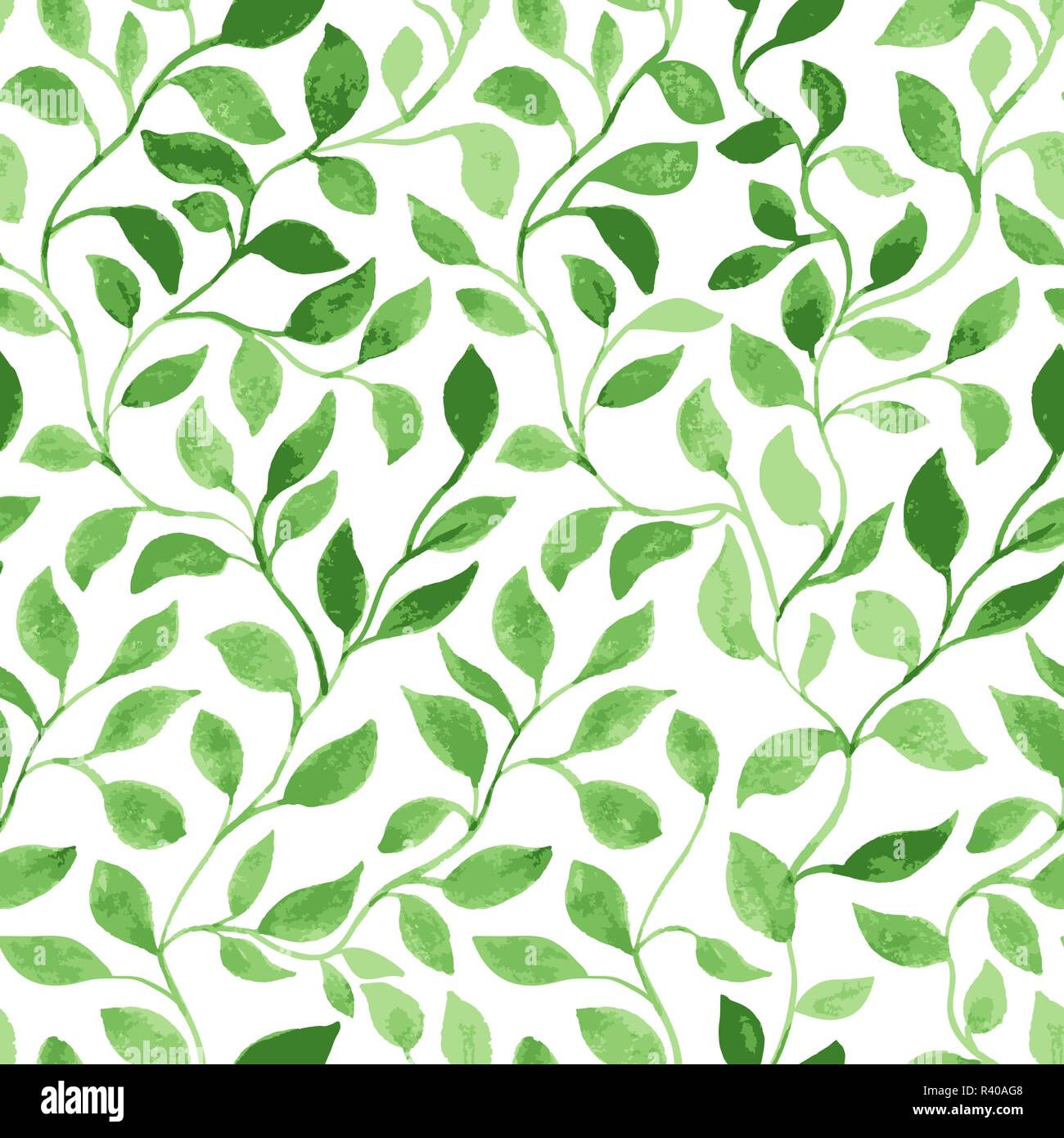 Wallpaper #am19apcBycdYOYFTxHE615 Vector Seamless Pattern Green Leaves Classic Foliage Watercolor Hand