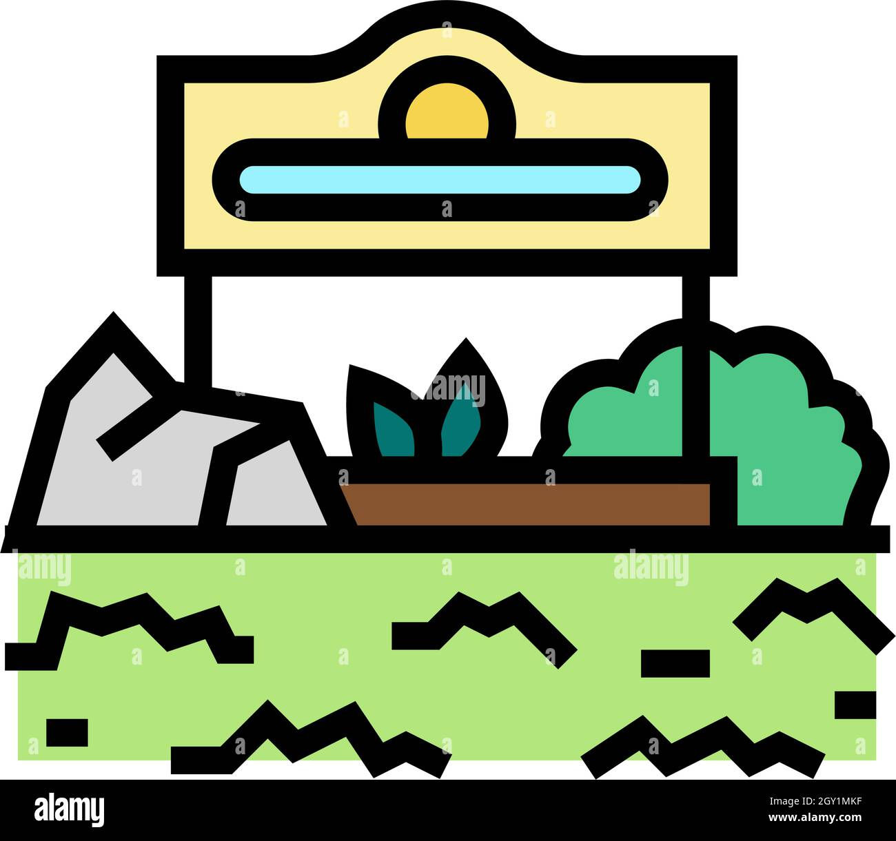 Wallpaper #gGdQ7pIBSpphPi3-YVxF278 Commercial Landscape Color Icon Vector Illustration Stock Vector Image