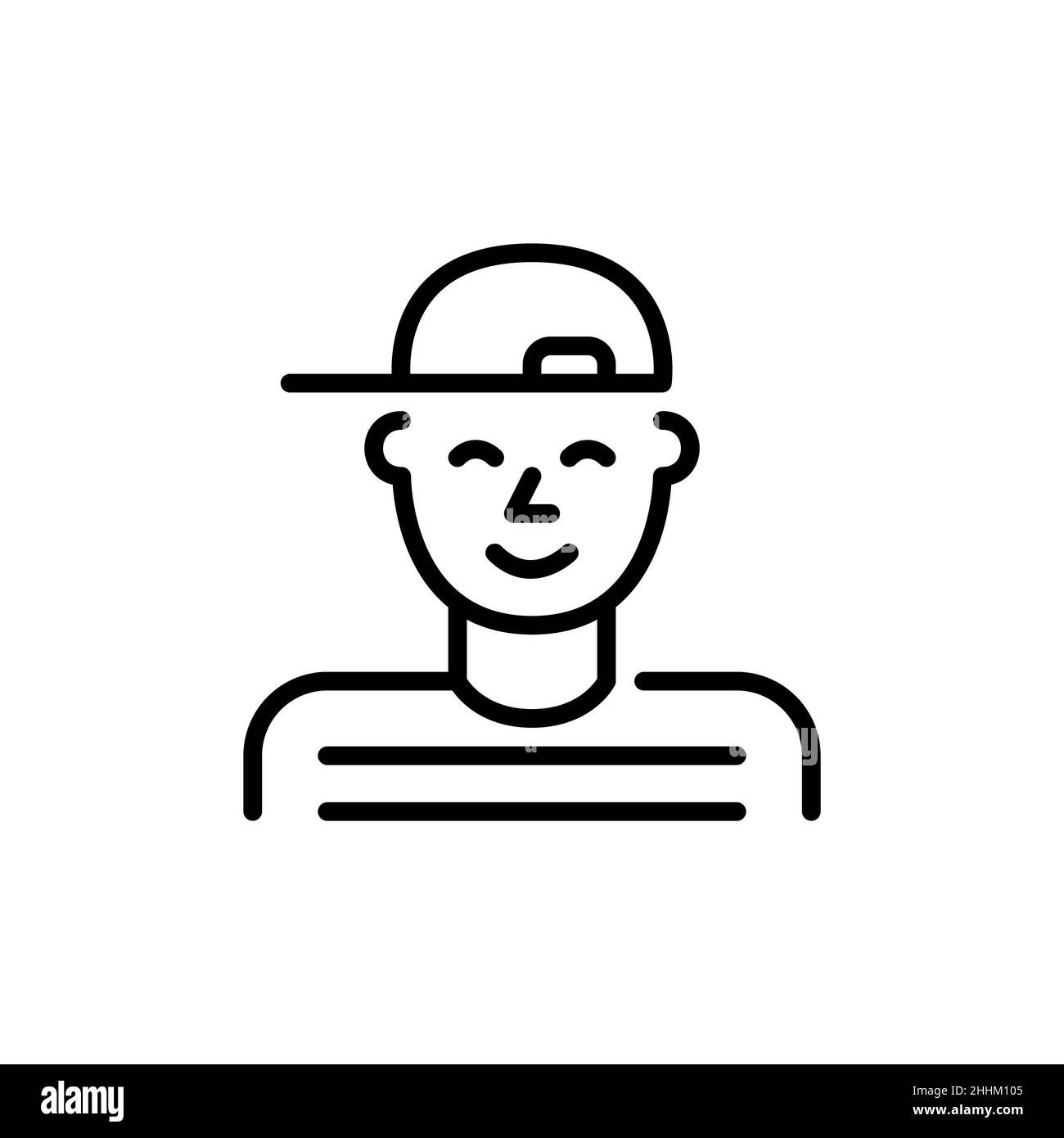Wallpaper #txdfPpMBPLD5_VEN0t9L18 Boy Wearing a Baseball Cap Pixel Perfect Editable Stroke Avatar Icon