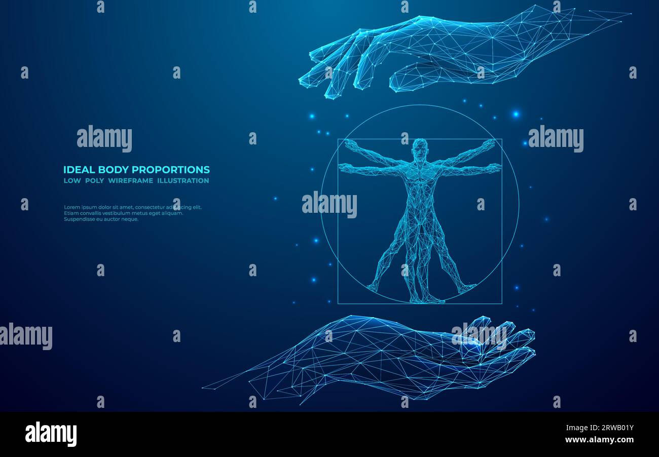 Wallpaper #WWdkEpMBSpphPi3-tvsO291 A Man Covers an Abstract Icon of the Vitruvian Man with His Hands Stock