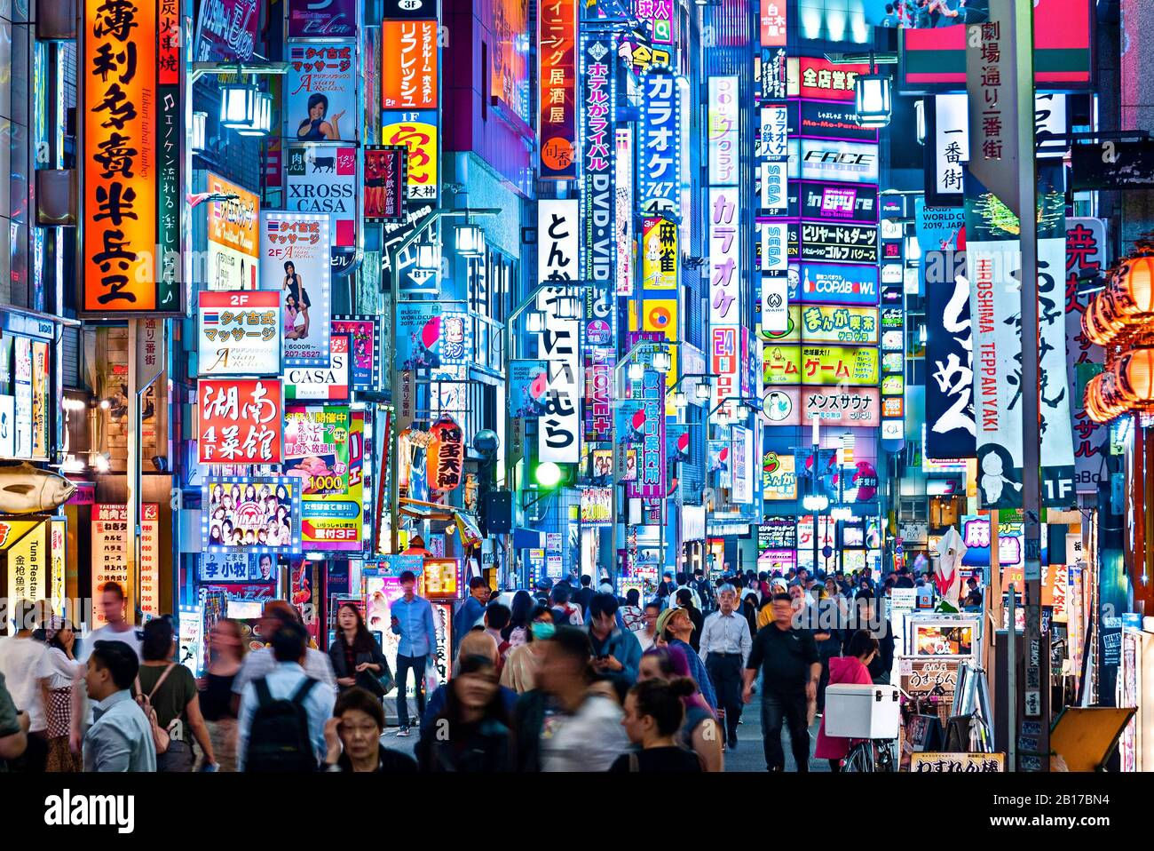 Wallpaper #9m21aZcBycdYOYFTUHDr4 Tokyo Shinjuku Neon Lights Kabukicho Signs Tokyo Japan Night Stock
