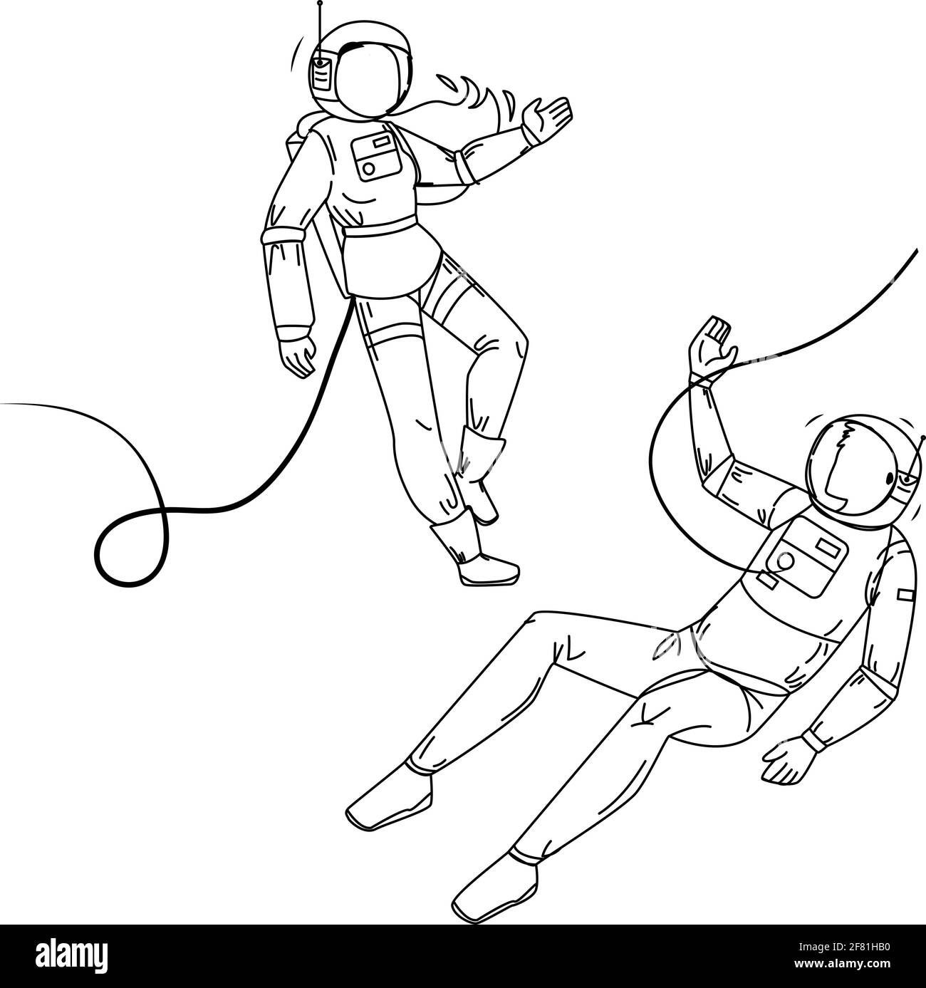 Wallpaper #e2eE_JIBSpphPi3-ZZiW373 Astronauts in Spacesuit Flying Outer Space Vector Stock Vector Image