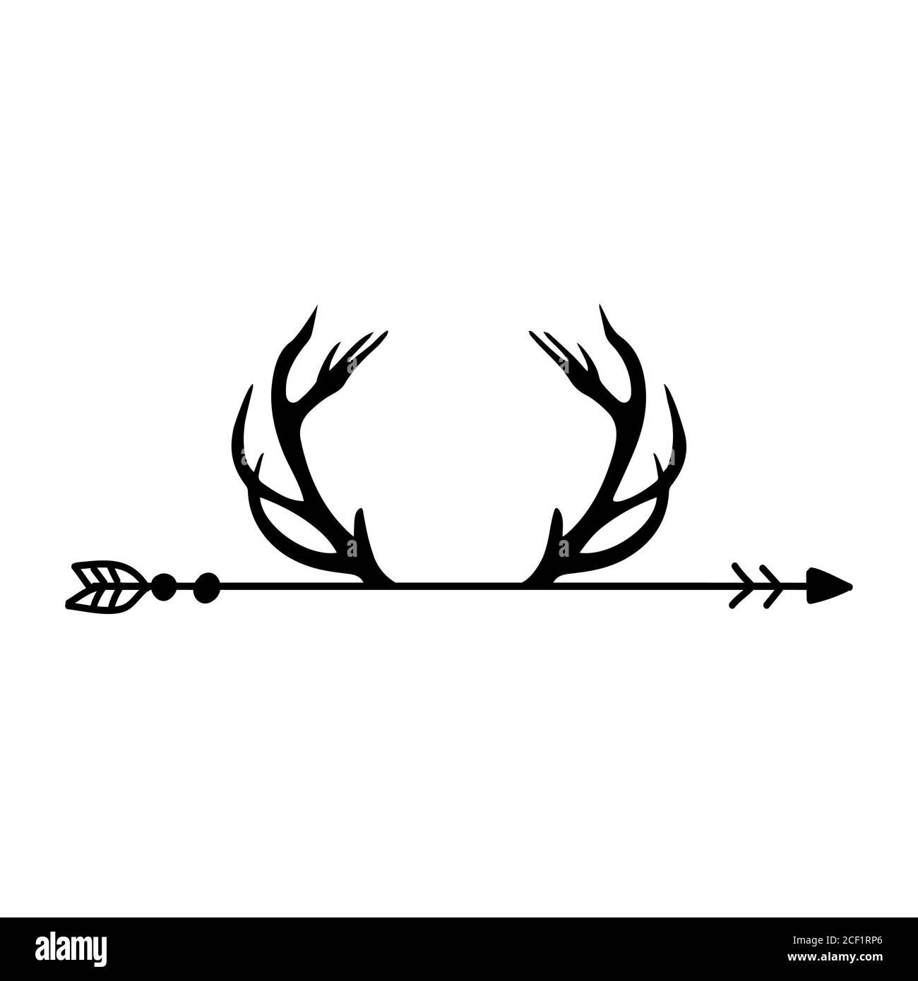Wallpaper #_wM6Y5MBpyOg8YnEo9Sb394 Horn on Boho Arrow Reindeer Deer Roe Antler Handwritten Tattoo