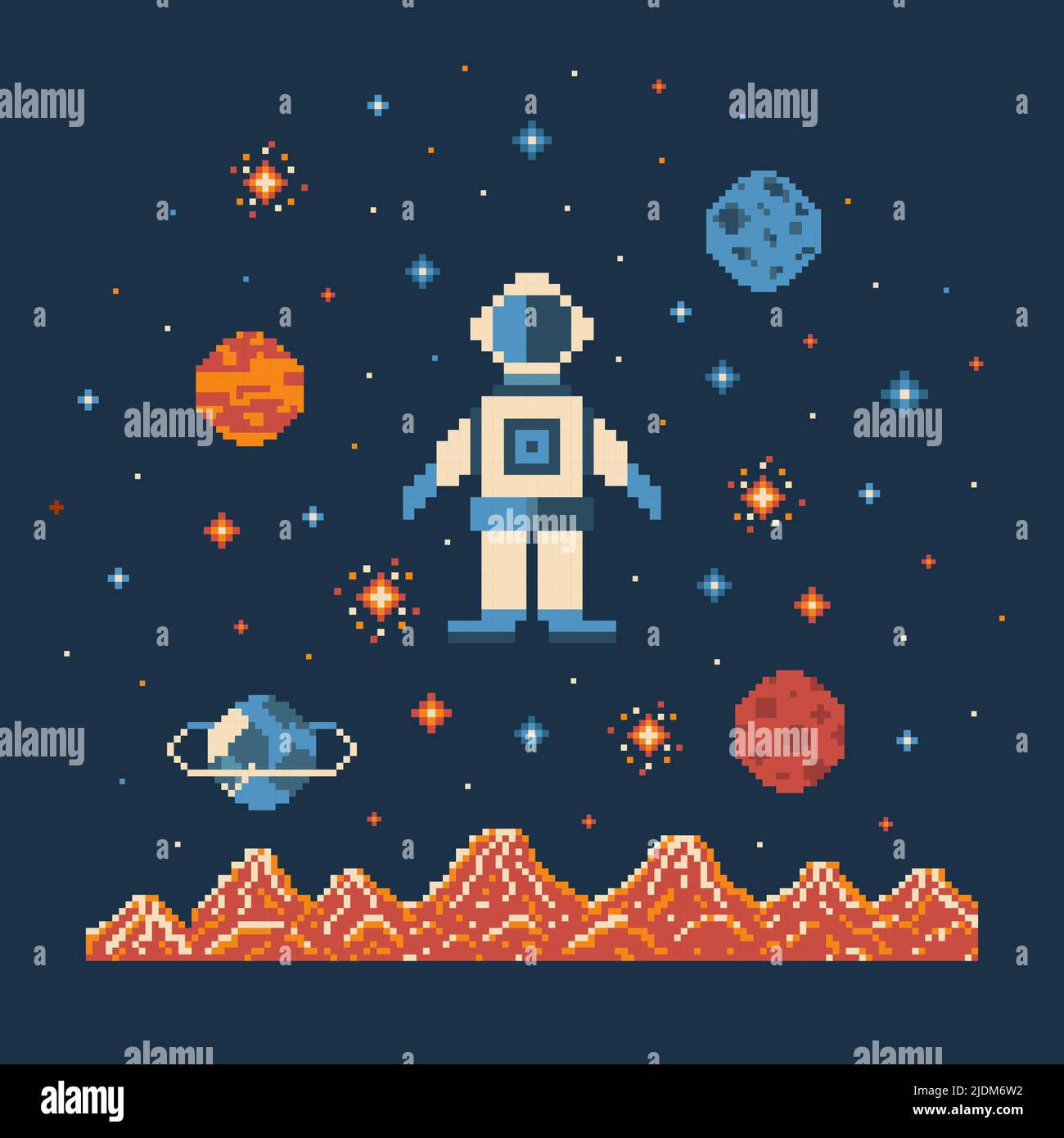 Wallpaper #YjGbNZMB5zzyi_yY1Fda70 Pixel Art Retro Astronaut in Outer Space Stock Vector Image Art Alamy