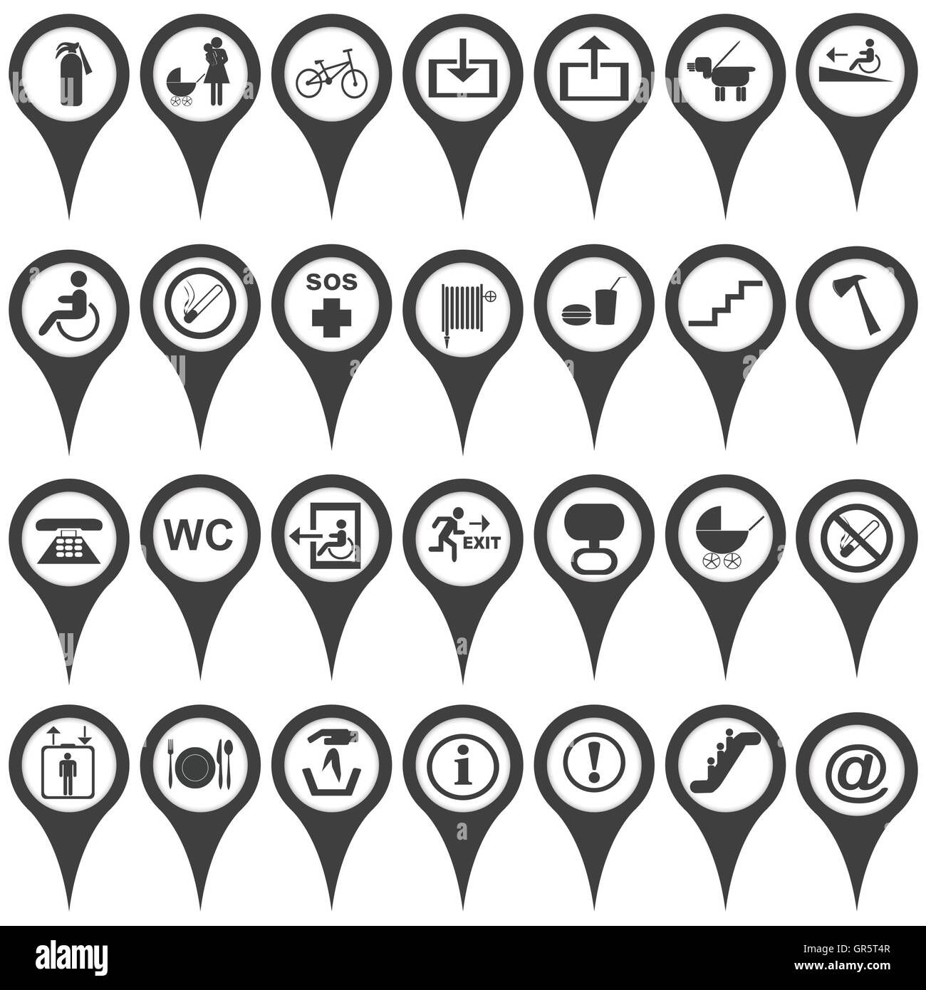 Wallpaper #H2ee65IBSpphPi3-mU1J240 Collection of Map Markers with International Service Signs Stock Photo