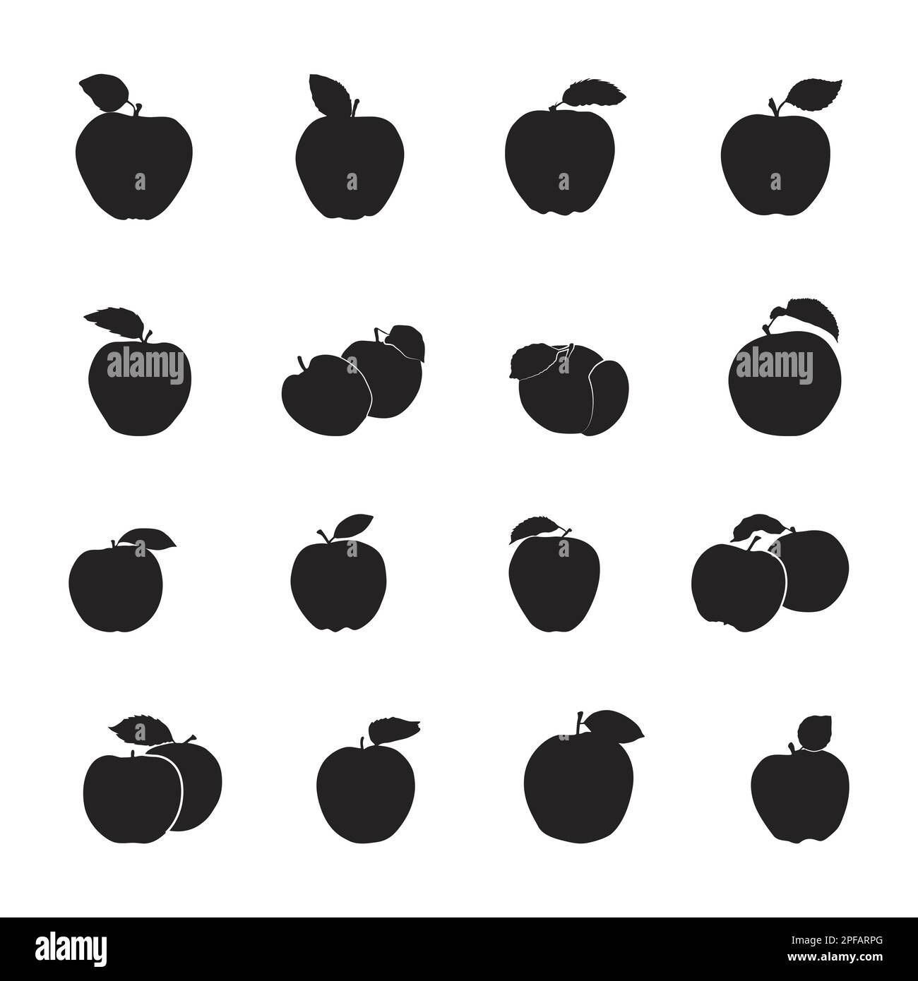 Wallpaper #WT9MPJMBLiIJ4c9OC5HO200 Apple Silhouettes Apple Silhouette Set Apple Vector Stock Vector