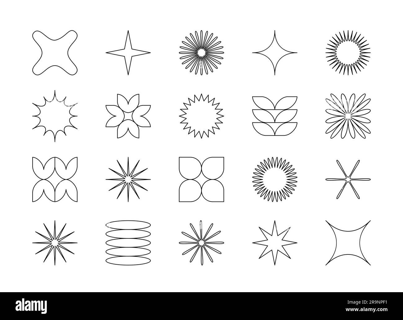 Wallpaper #_GcLCZMBSpphPi3-ZM3k288 Vector Set of Abstract Minimalistic Geometric Elements Contemporary