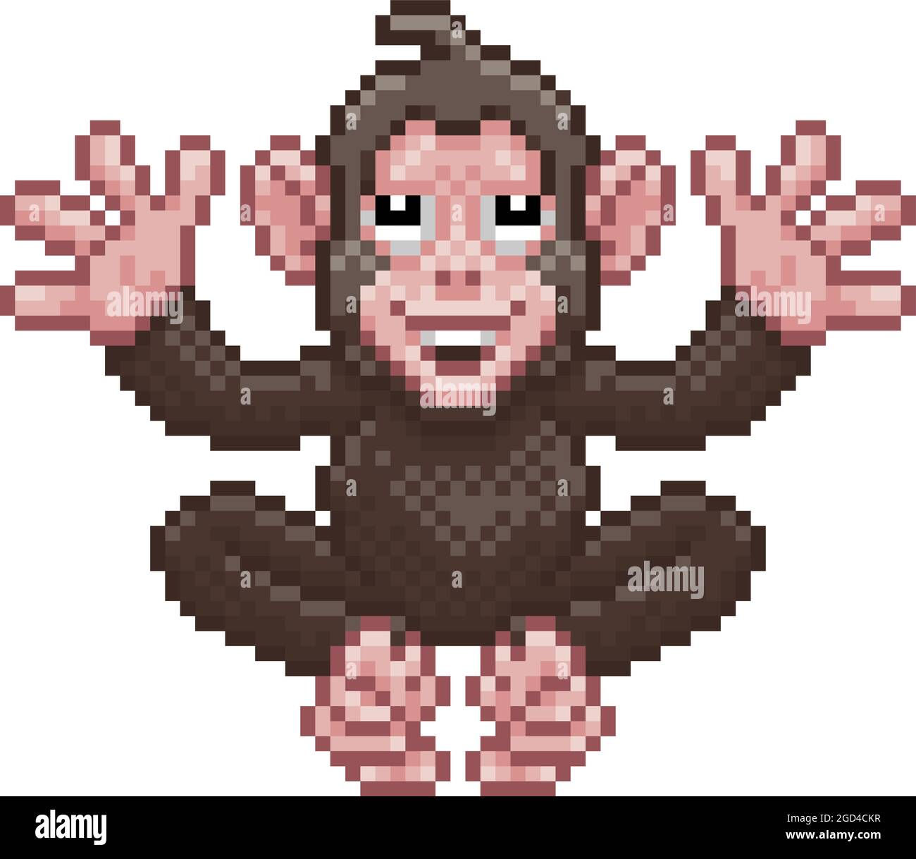 Wallpaper #GGdiDpMBSpphPi3-zOrW272 Monkey Chimp Pixel Art Animal Video Game Cartoon Stock Vector Image