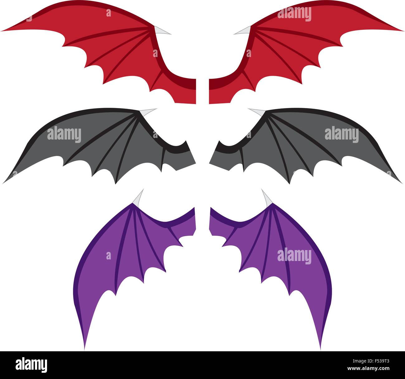 Wallpaper #bXf-JZMB-pgBXx60R6CV145 Set Bat Wings in Color in Flat Stylevector Stock Vector Image Art