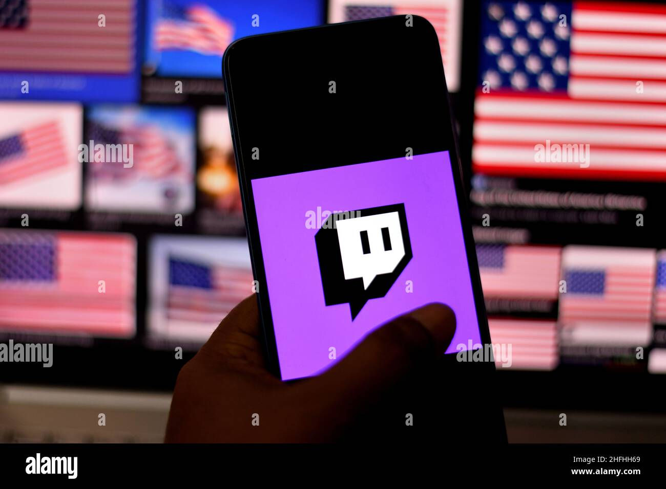 Wallpaper #lizhSZMB0E1QgA7wcvSA138 In This Photo Illustration a Twitch Logo Seen Displayed on a