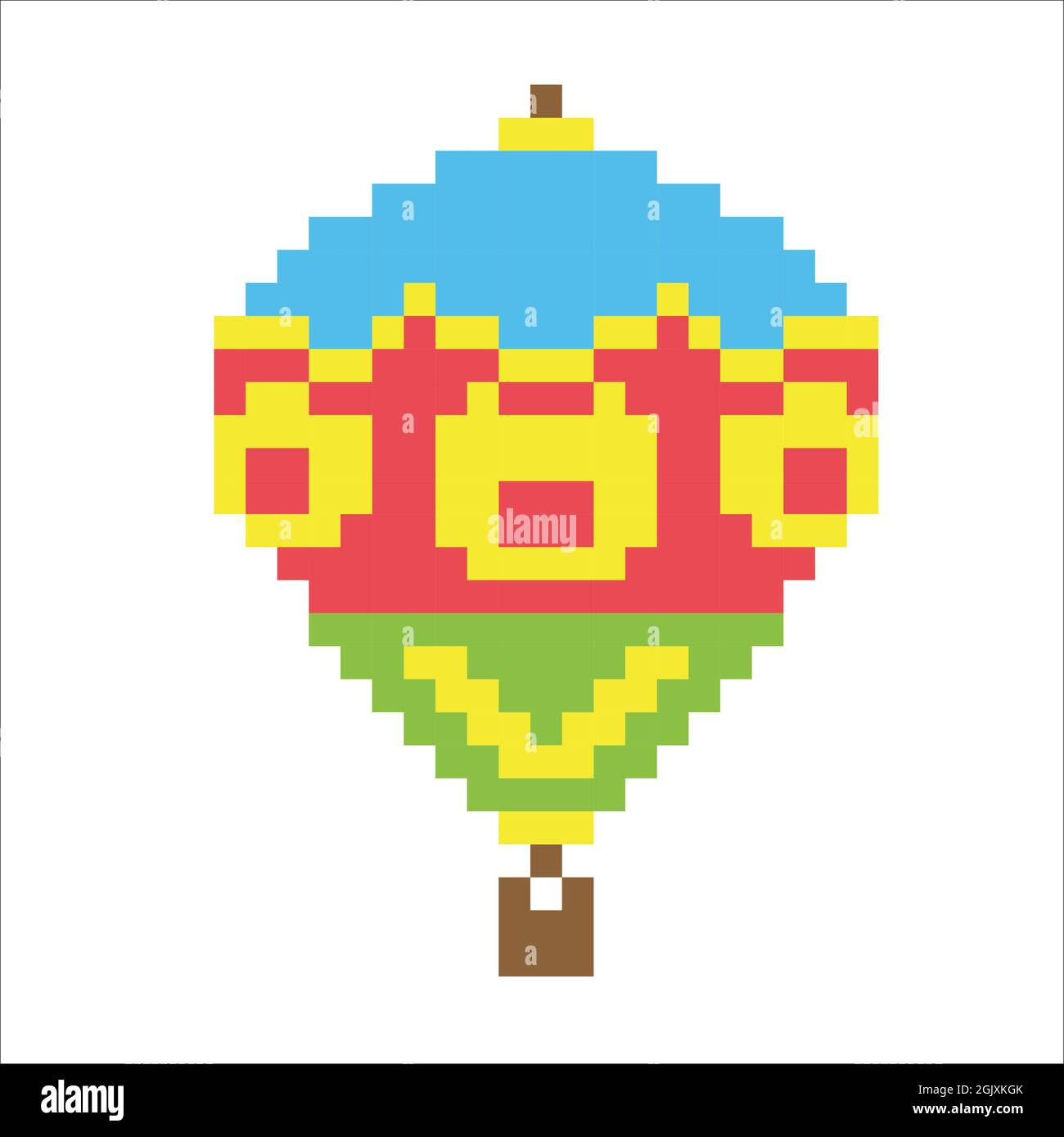 Wallpaper #a0D6MJMBJhL2WPbaiMSr52 Hot Air Balloon Pixel Art Isolated on White Background Bit Icon