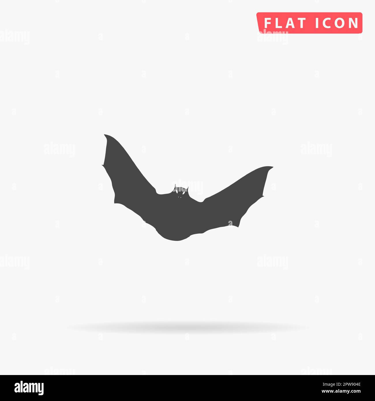 Wallpaper #a1jtM5MBzN9vxX34kzpe33 Bat Simple Flat Black Symbol with Shadow on White Background Vector