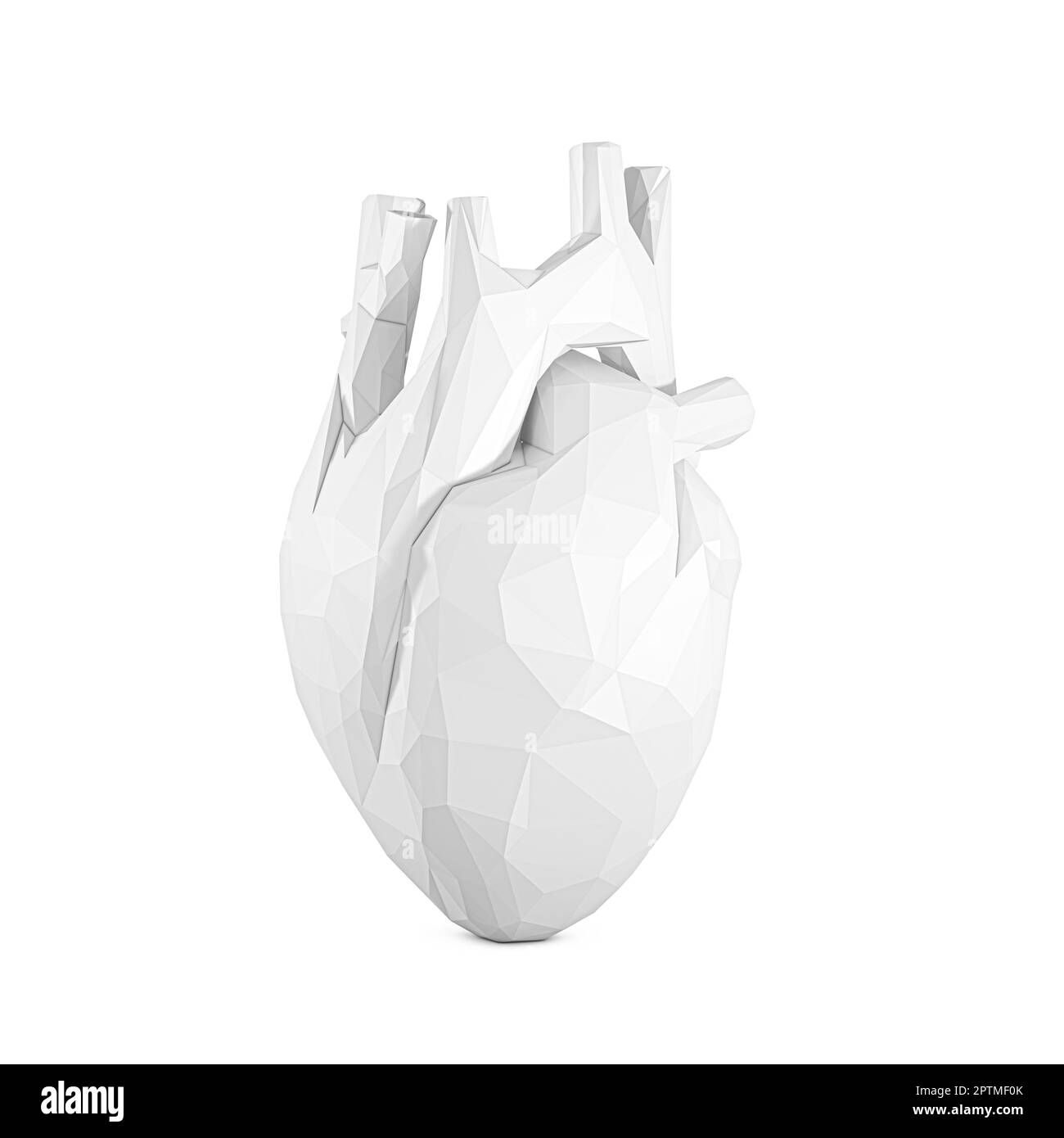 Wallpaper #WWdkEpMBSpphPi3-tvsO361 White Abstract Human Heart with Faceted Low Poly Geometry Effect on a