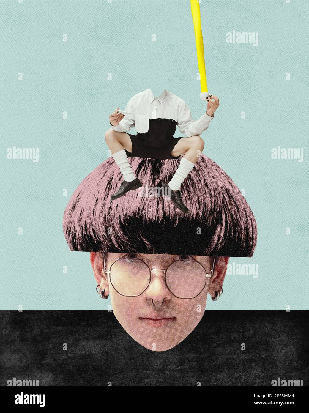 Wallpaper #0Gc9D5MBSpphPi3-me0t210 Contemporary Art Collage Concept of Weird People Pop Art Creativity