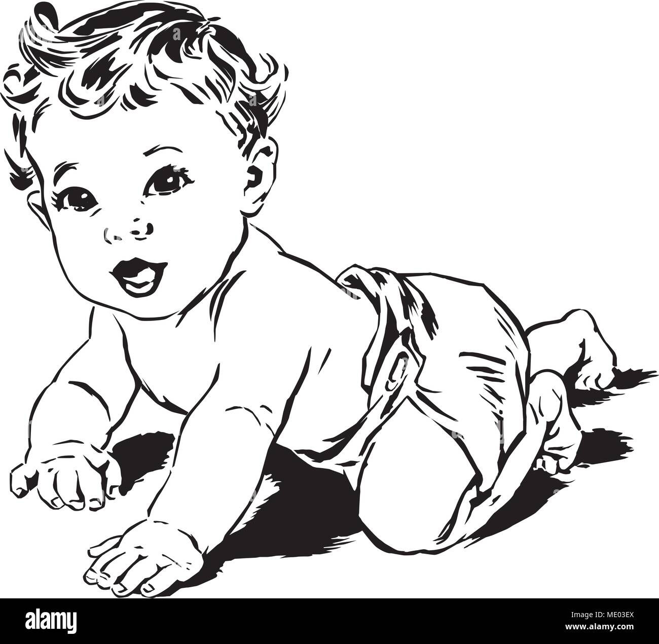 Wallpaper #vmczCZMBSpphPi3-o86c228 Crawling Baby Retro Clipart Illustration Stock Vector Image Art Alamy