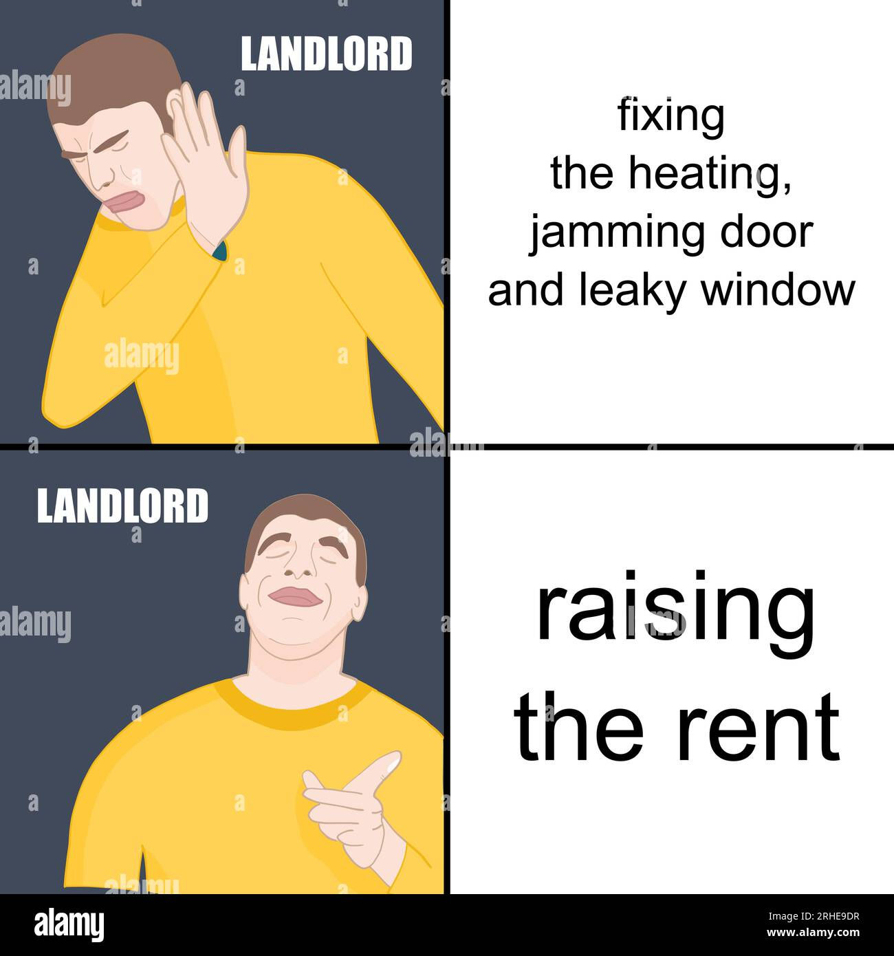 Wallpaper #ljEHNpMB5zzyi_yYPlj6276 Landlord Raising the Rent Funny Meme for Social Media Sharing Stock