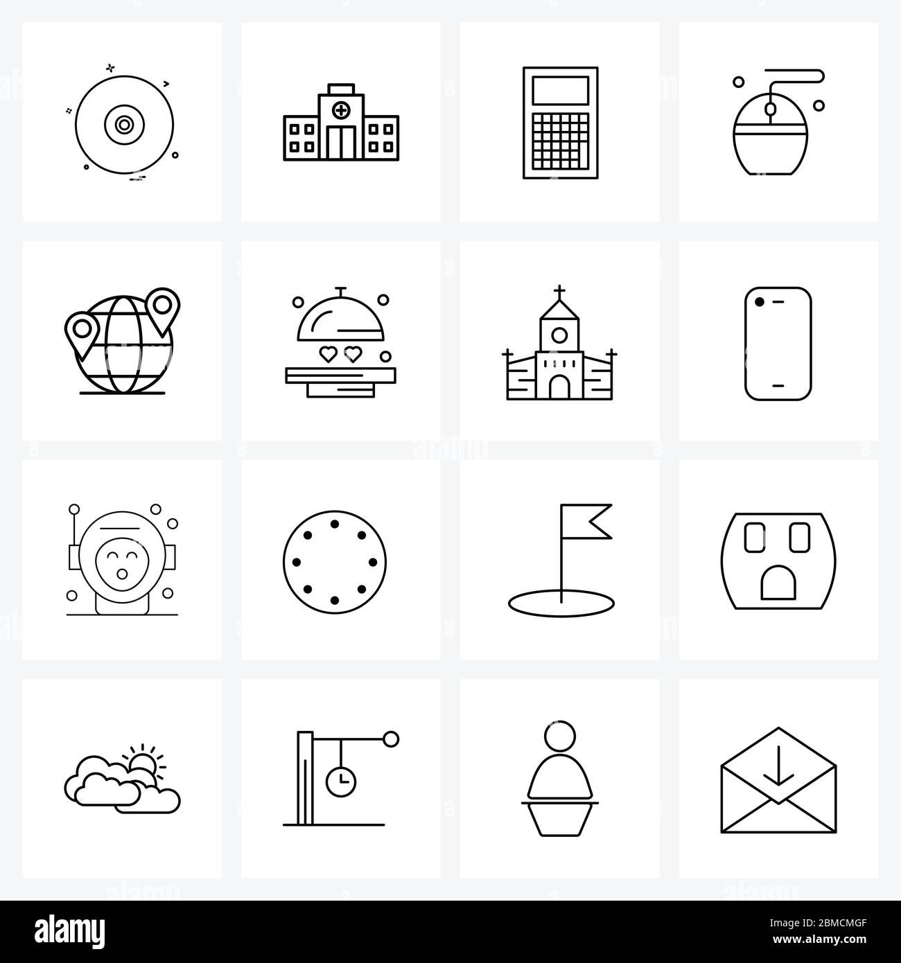 Wallpaper #XmepBpMBSpphPi3-QcIQ145 Pixel Perfect Set of 16 Vector Line Icons Such as Dish Business