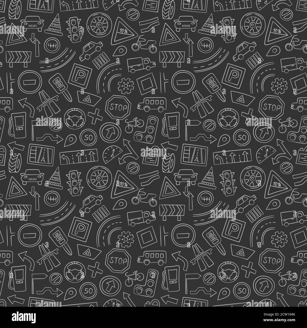 Wallpaper #_P9TaJMB3lSXT3zUtOOr85 Cars Road Objects Traffic Signs and Automobile Symbols Seamless