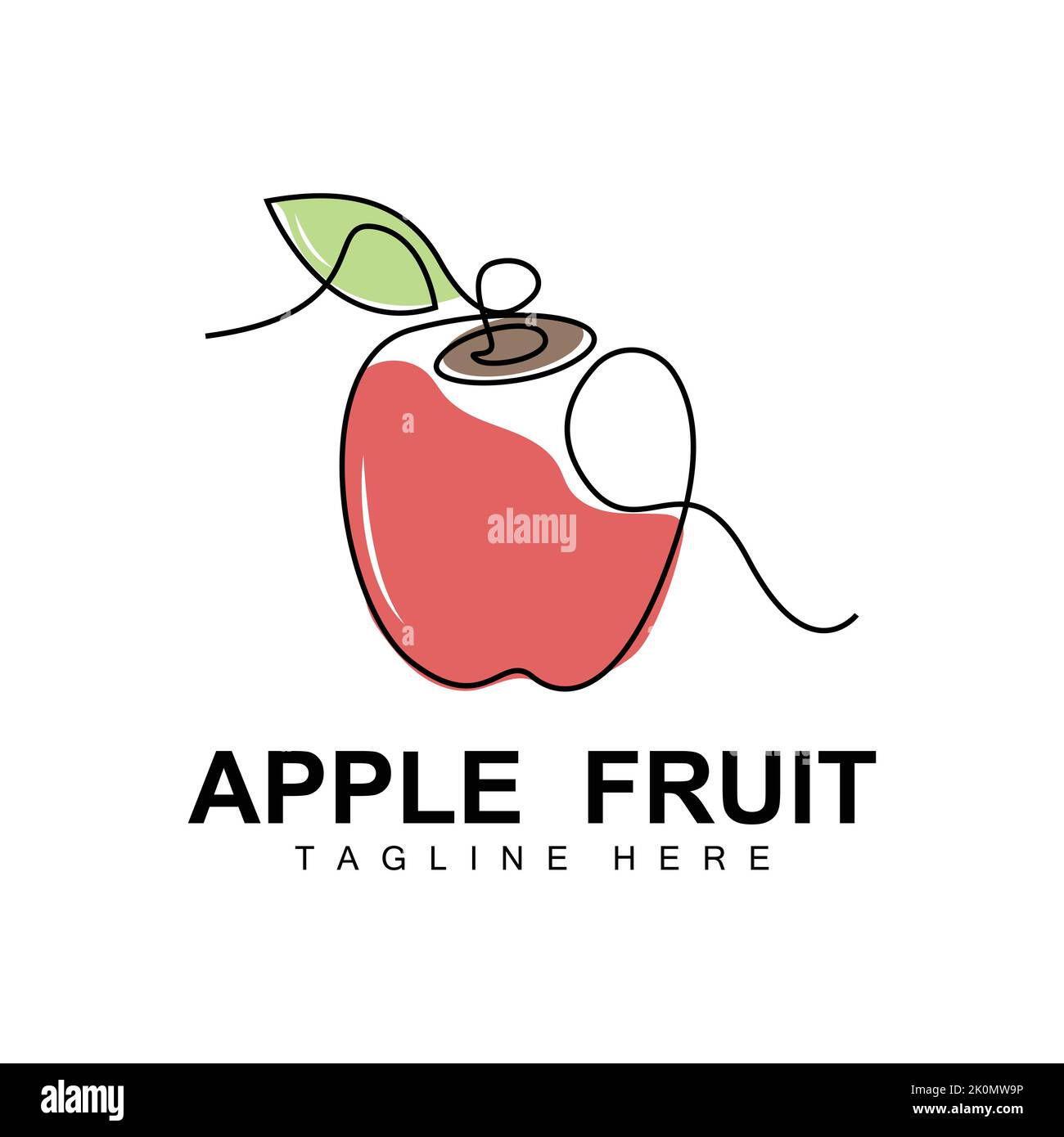 Wallpaper #SANbY5MBpyOg8YnEx9WH159 Apple Logo Design Fruit Vector with Line Art Style Fruit and Garden