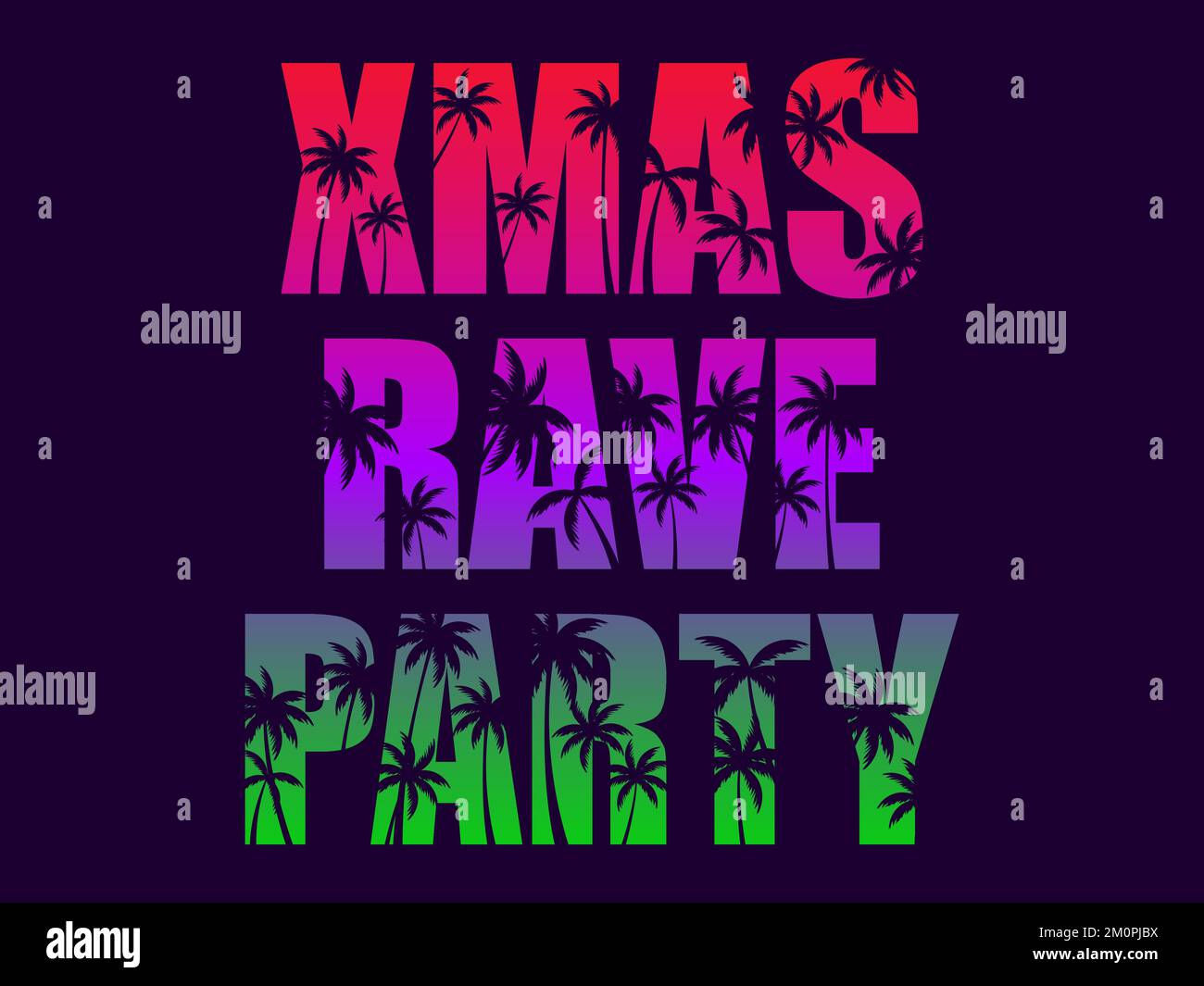 Wallpaper #fmeh-pIBSpphPi3-95Fq499 Xmas Rave Party Text with Palm Trees Gradient Christmas Colors Merry