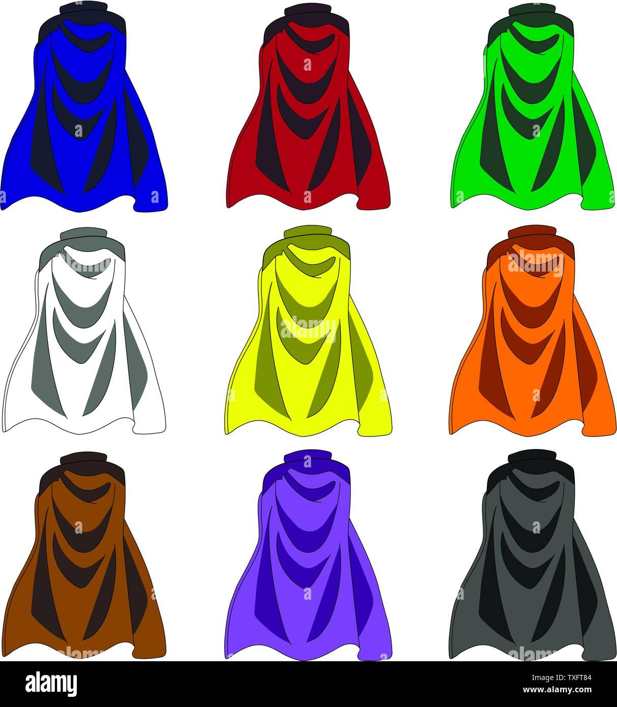 Wallpaper #YLixjJIBJvJKYCmEldMr12 Collection of Colorful Cloaks Isolated on White Background Colored