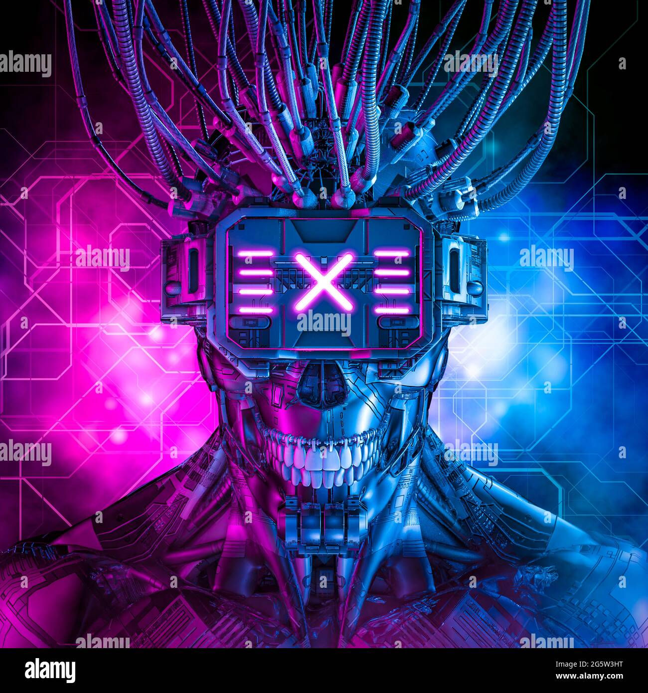 Wallpaper #pWinHpMBSpphPi3-rCnt147 Cyberpunk Illustration Face Hi Res Stock Photography and Images Alamy